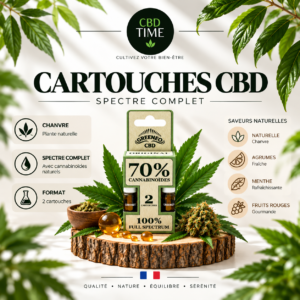 2× Cartouches Pen Stick CBD Original – 70 % Cannabinoïdes