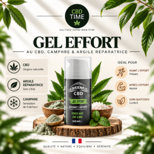 Gel Effort CBD 1000 mg – Soin Corporel – 100 ml