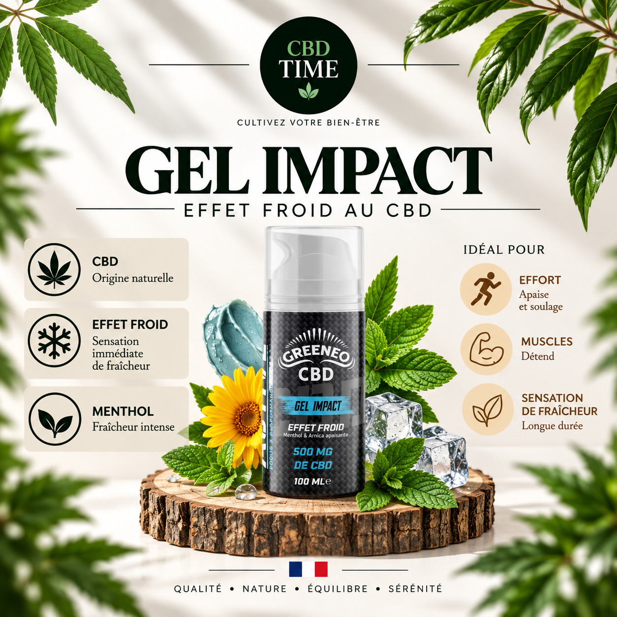 Informations Gel Impact CBD 500 mg menthol et arnica – CBD Time