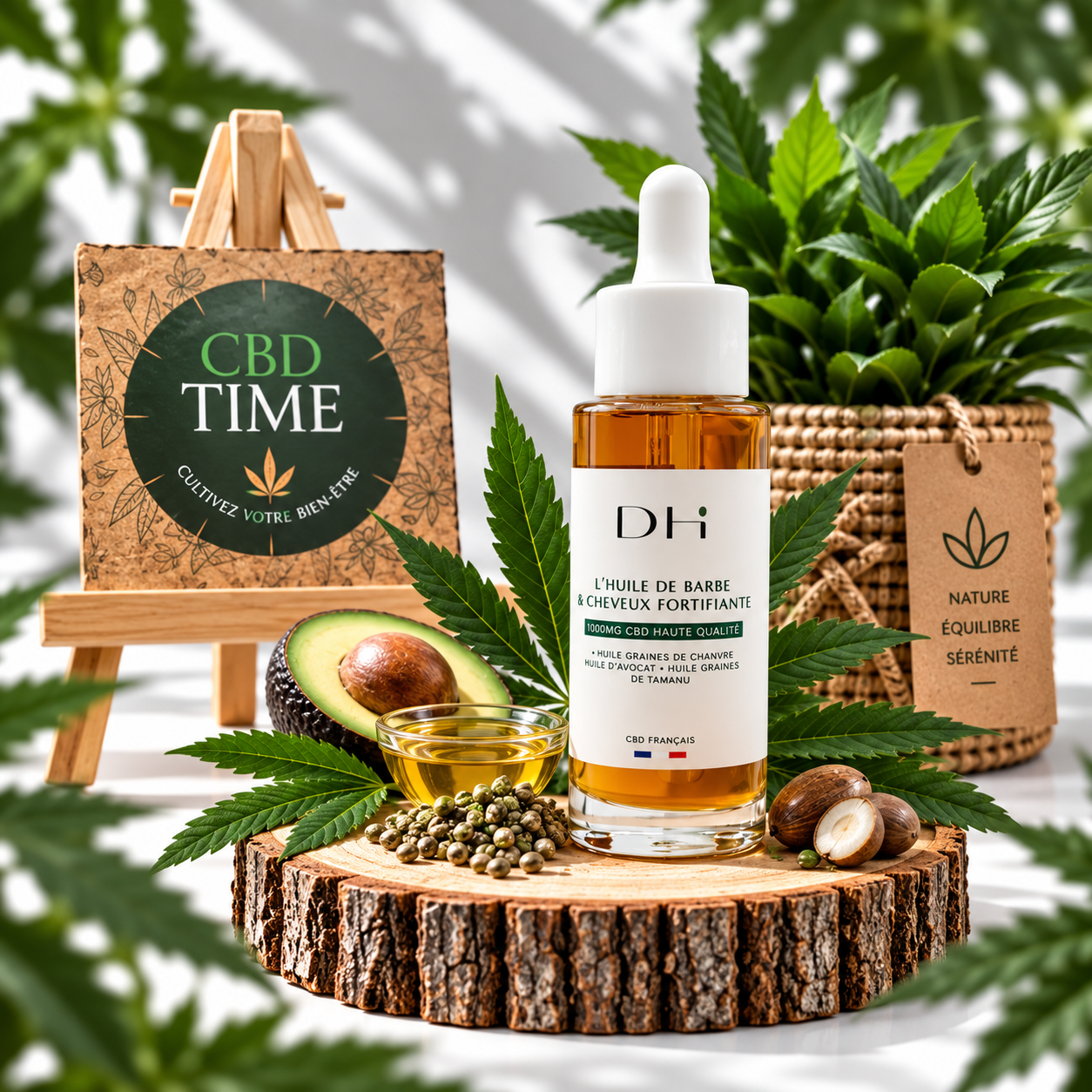 Huile Barbe et Cheveux CBD 4000 mg – CBD Time