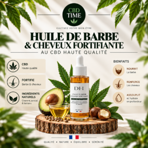 Huile Barbe & Cheveux CBD 4000 mg – Soin 2-en-1
