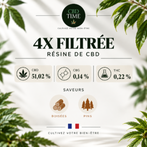 4X Filtrée – Résine CBD 51,02 %