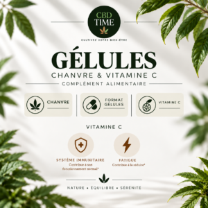 Gélules Chanvre & Vitamine C – 40 Gélules