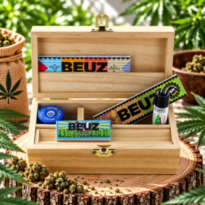 Boîte de Rangement en Bois Rolling Supreme – Support Intégré