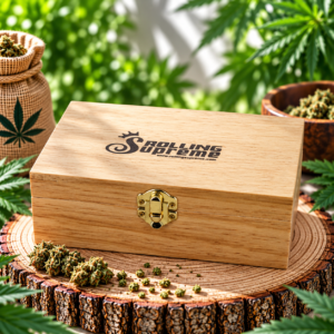 Boîte de Rangement en Bois Rolling Supreme – Support Intégré
