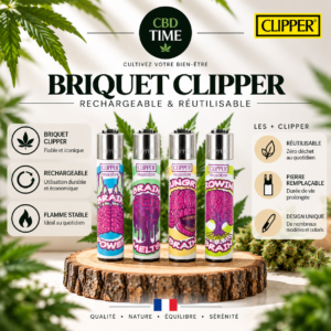 Briquet Clipper Rechargeable – Modèle Aléatoire (x1)