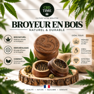 Grinder Artisanal en Bois – 55 mm – 2 Parties
