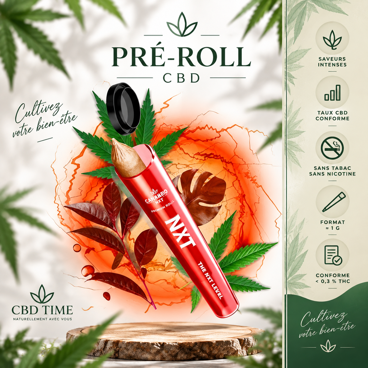 Pré-Roll CBD NXT Rouge Amnesia 1 g – CBD Time